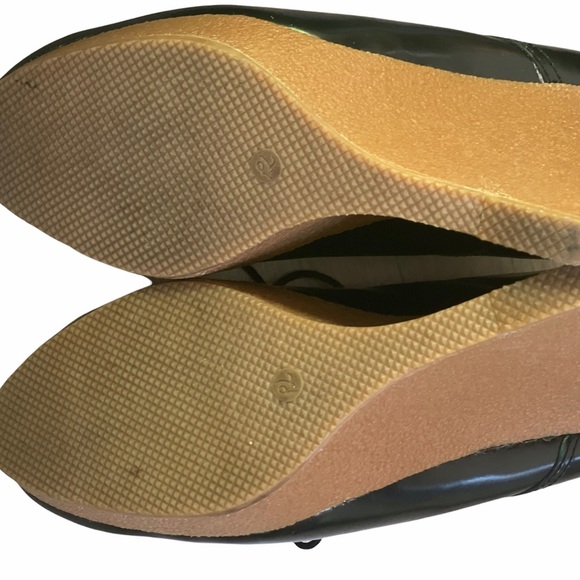 3.1 PHILLIP LIM Black Leather Fur Trim Wedge Platform Pumps Size 10 - Picture 9 of 11